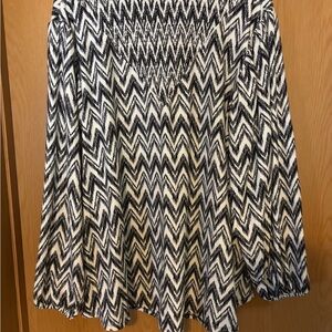 LuLaRoe Clara Chevron Patterned Black and White Skirt